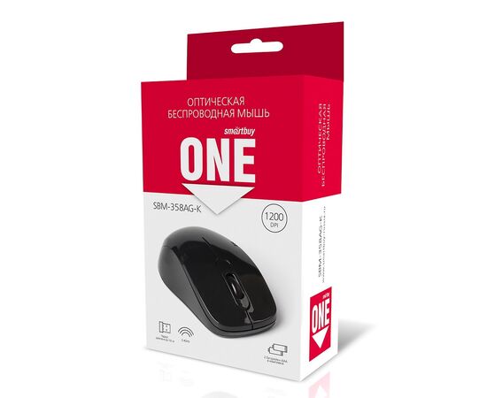 Мышь оптическая беспроводная Smart Buy SBM-358AG-K ONE (black) 