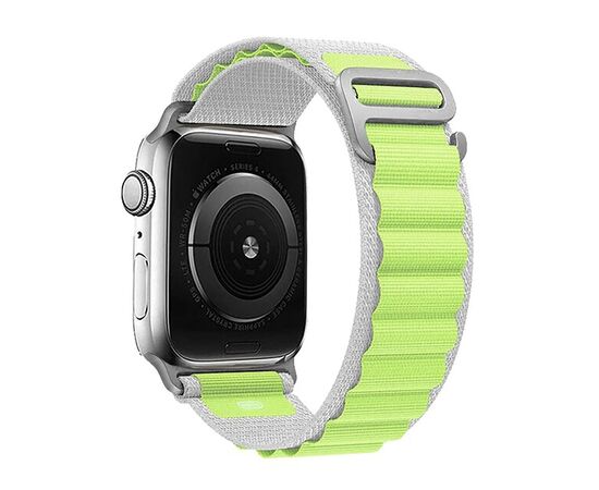 Нейлоновый браслет ApW27   Alpine Loop (Альпийская петля) для смарт часов Apple Watch 38/40/41 mm/ тканевый сменный спортивный  (эпл вотч) / белый, светло-зеленый 