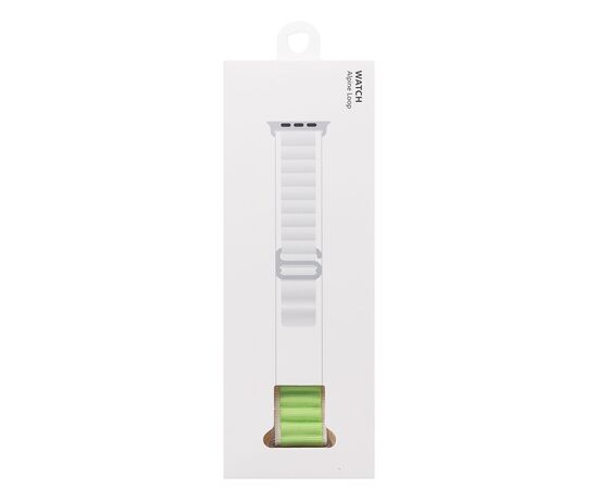  Нейлоновый браслет ApW27   Alpine Loop (Альпийская петля) для смарт часов Apple Watch 38/40/41 mm/ тканевый сменный спортивный  (эпл вотч) / белый, светло-зеленый 