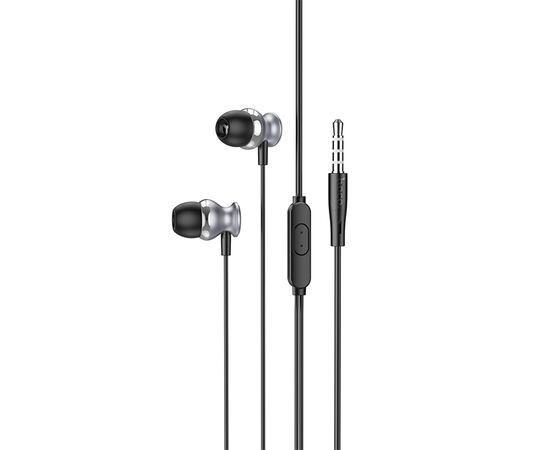  Проводные наушники HOCO M106 Fountain, Jack 3.5mm, 1.2 м, серый металлик 