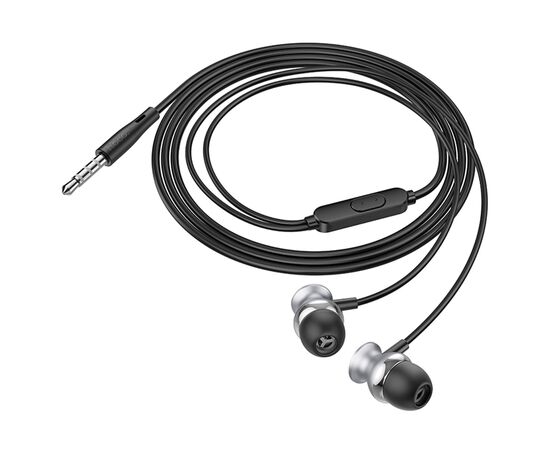  Проводные наушники HOCO M106 Fountain, Jack 3.5mm, 1.2 м, серый металлик 
