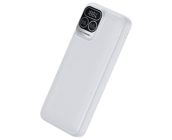  Повербанк Perfeo  Atomic Age 10000 mAh/LED дисплей/PD + QC 3.0/Type-C/2 USB/Выход: 5A, max 22.5W Белый 