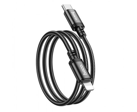  Кабель Type-C - 8 pin HOCO X89 Wind, 1.0м, 3.0A, PD20Вт, ткань, цвет: чёрный (1/1000) 
