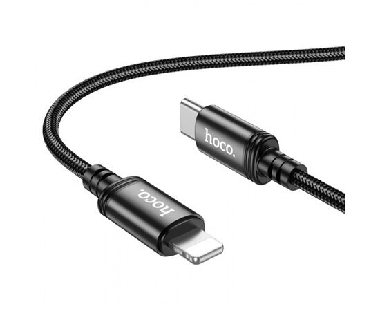  Кабель Type-C - 8 pin HOCO X89 Wind, 1.0м, 3.0A, PD20Вт, ткань, цвет: чёрный (1/1000) 