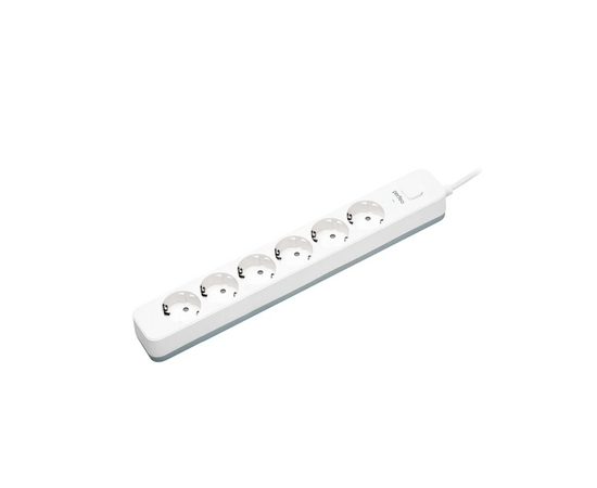  Сетевой фильтр Perfeo "POWER STREAM", 2500W, 1,5м, 6 розеток, белый. 