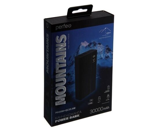  Powerbank Perfeo Mountains PF_D0161 30000mAh Black 