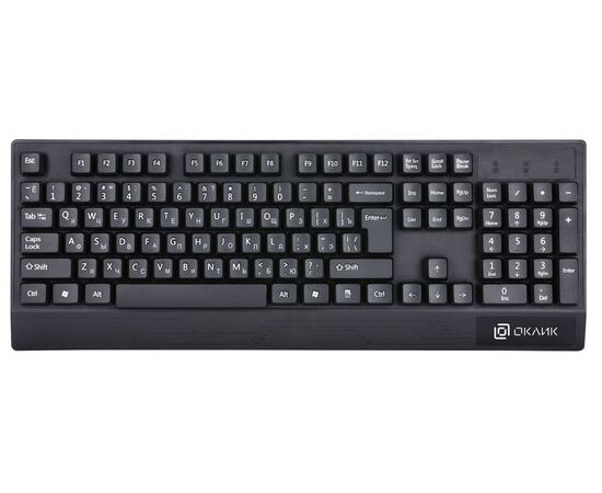  Клавиатура Oklick 115M черный USB (подставка для запястий) (1678098) 