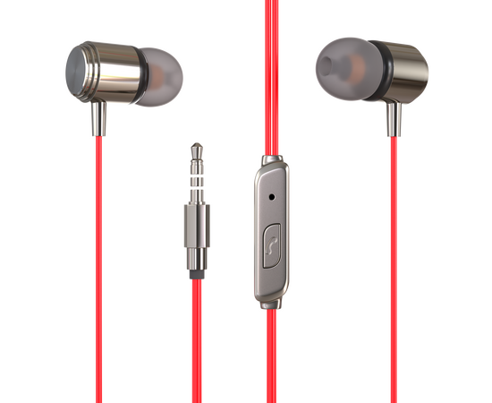  Наушники вакуумные AUX разъём с МК без рег.громкости длина 1.2м More choice G51 (Red) 