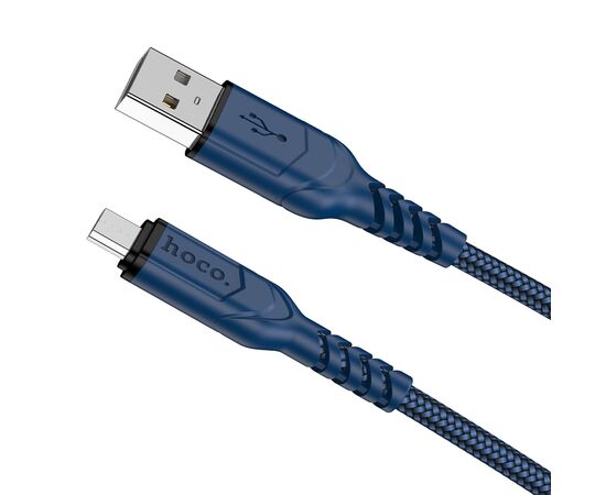  Дата-кабель USB 2.4A для micro USB Hoco X59 нейлон 2м (Blue) 