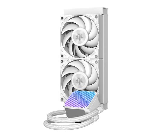  СВО ID-COOLING DX240 Max White LGA1700/1200/115X/AM4/AM5 (TDP 350W, ARGB Pump, PWM, Dual Fan 120mm, белый) RET 
