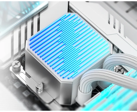  СВО ID-COOLING DX240 Max White LGA1700/1200/115X/AM4/AM5 (TDP 350W, ARGB Pump, PWM, Dual Fan 120mm, белый) RET 