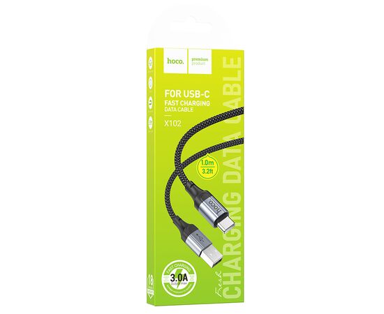  Кабель USB HOCO X102 Fresh USB - Type-C, 3A, 1 м, черный 