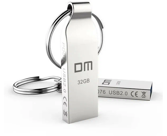  USB-флешка DM PD076-USB3.0 32Gb (USB3.0) металл, с кольцом 