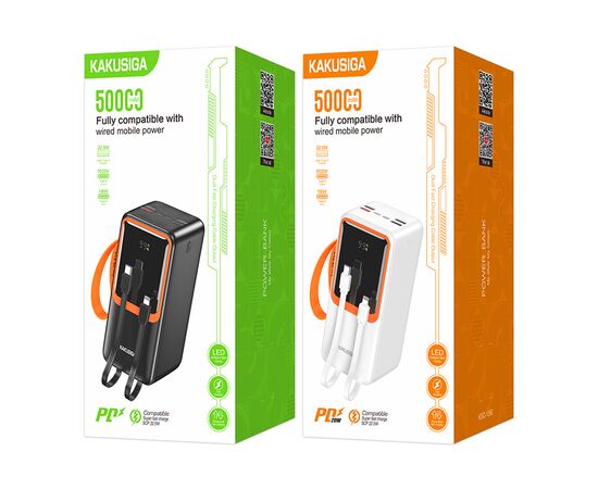  Портативный аккумулятор KAKUSIGA KSC-1090 50000 mah 22.5W+PD20W black 