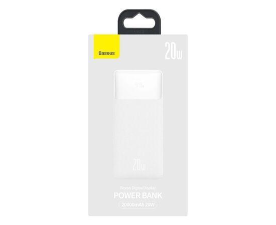  Внешний аккумулятор BASEUS Bipow 20W, 20000 мАч, PPDML-M02 (White) 