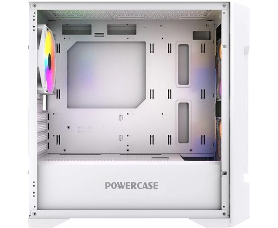  Корпус Powercase Mistral Micro X3W ARGB (CMMXW-A3), Tempered Glass, 3x 120mm ARGB PWM Fan, белый, mATX 