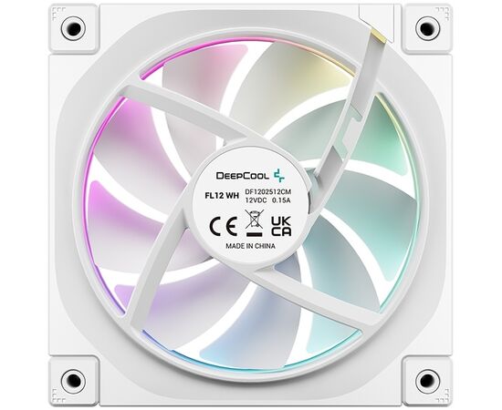  Вентилятор DEEPCOOL FL12 WH-3 in 1 120x120x25мм (PWM, ARGB, белый, 500-2150об/мин) Color Box 