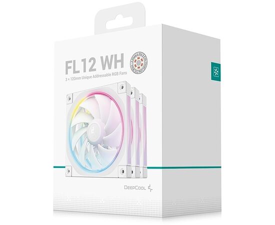  Вентилятор DEEPCOOL FL12 WH-3 in 1 120x120x25мм (PWM, ARGB, белый, 500-2150об/мин) Color Box 